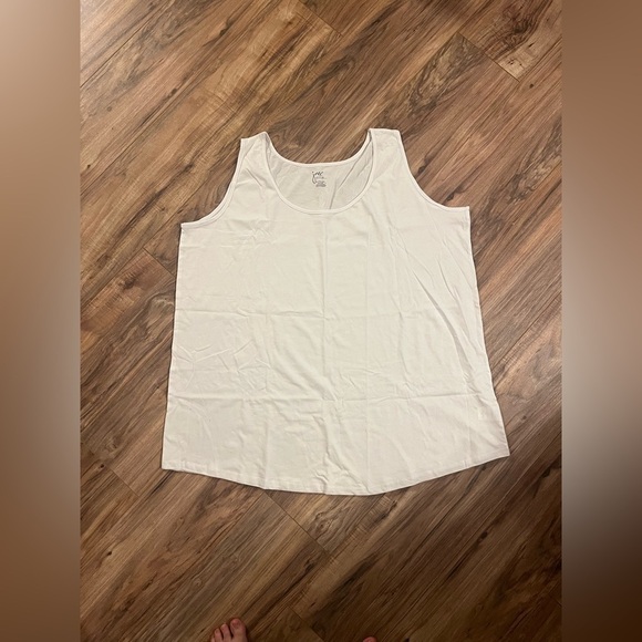 JUST MY SIZE Cotton Jersey Shirttail Tank Top, Plus Sleeveless Shirt Sz 4X - Picture 3 of 4